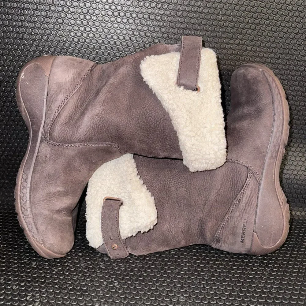 Merrell QForm2 Encore Brown Lined Low Wedge Heel Outdoor Boots Women’s Size 5.5